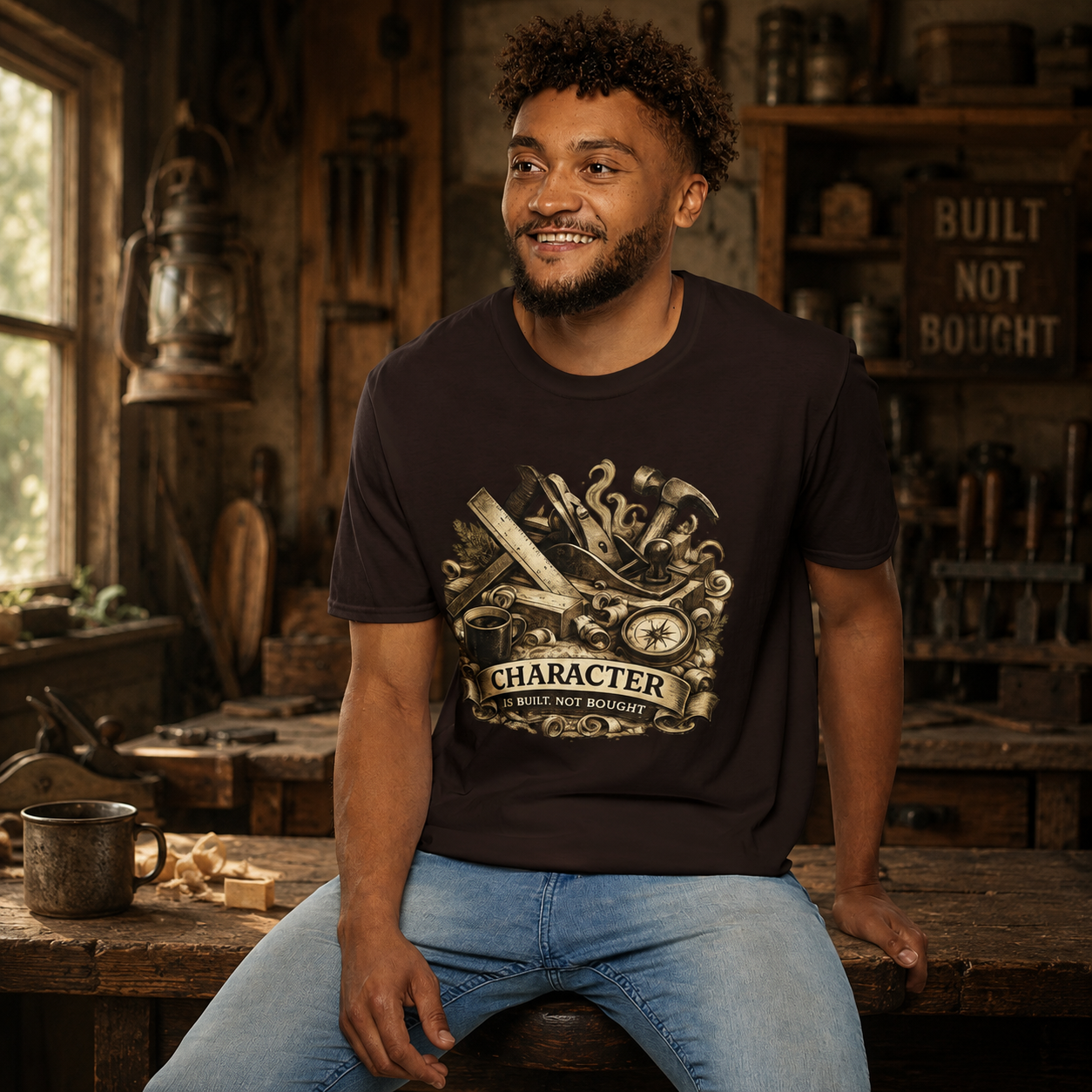 T-Shirt — Vintage Carpenter Tools 'Character' Workshop Tee