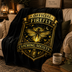 Official Firefly Catching Society Throw Blanket — Golden Insect Nightlight Design