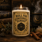 Soy Candle — "Roll for Emotional Damage" Comfort Spice Scent