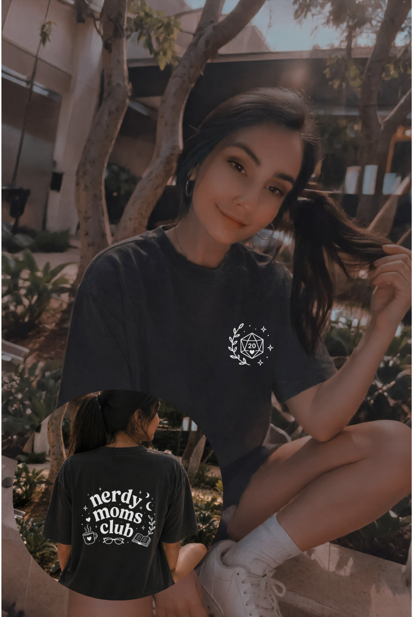 D20 Dice Crest T-Shirt — Comfy Nerdy Moms Club Tee