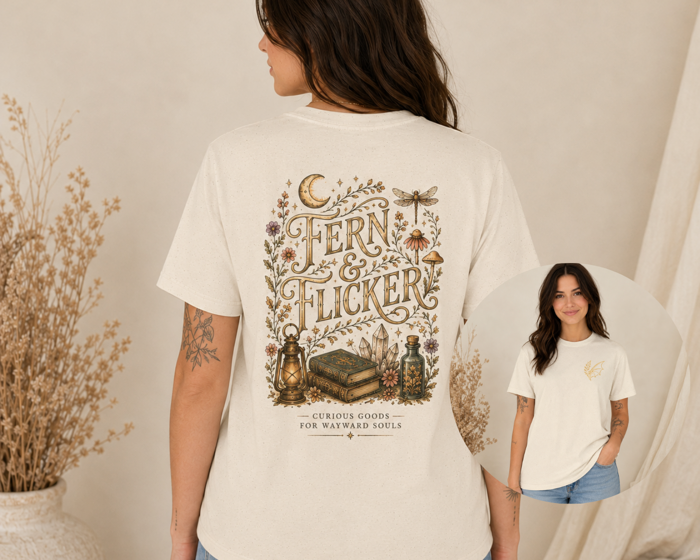 Fern & Flicker Gold and Laurel Brand Tee