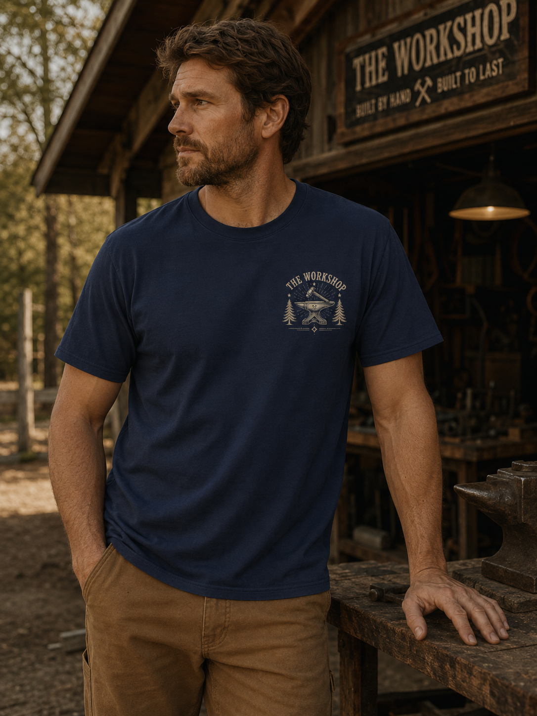 Workshop Anvil T-Shirt — The Workshop Vintage Blacksmith Tee