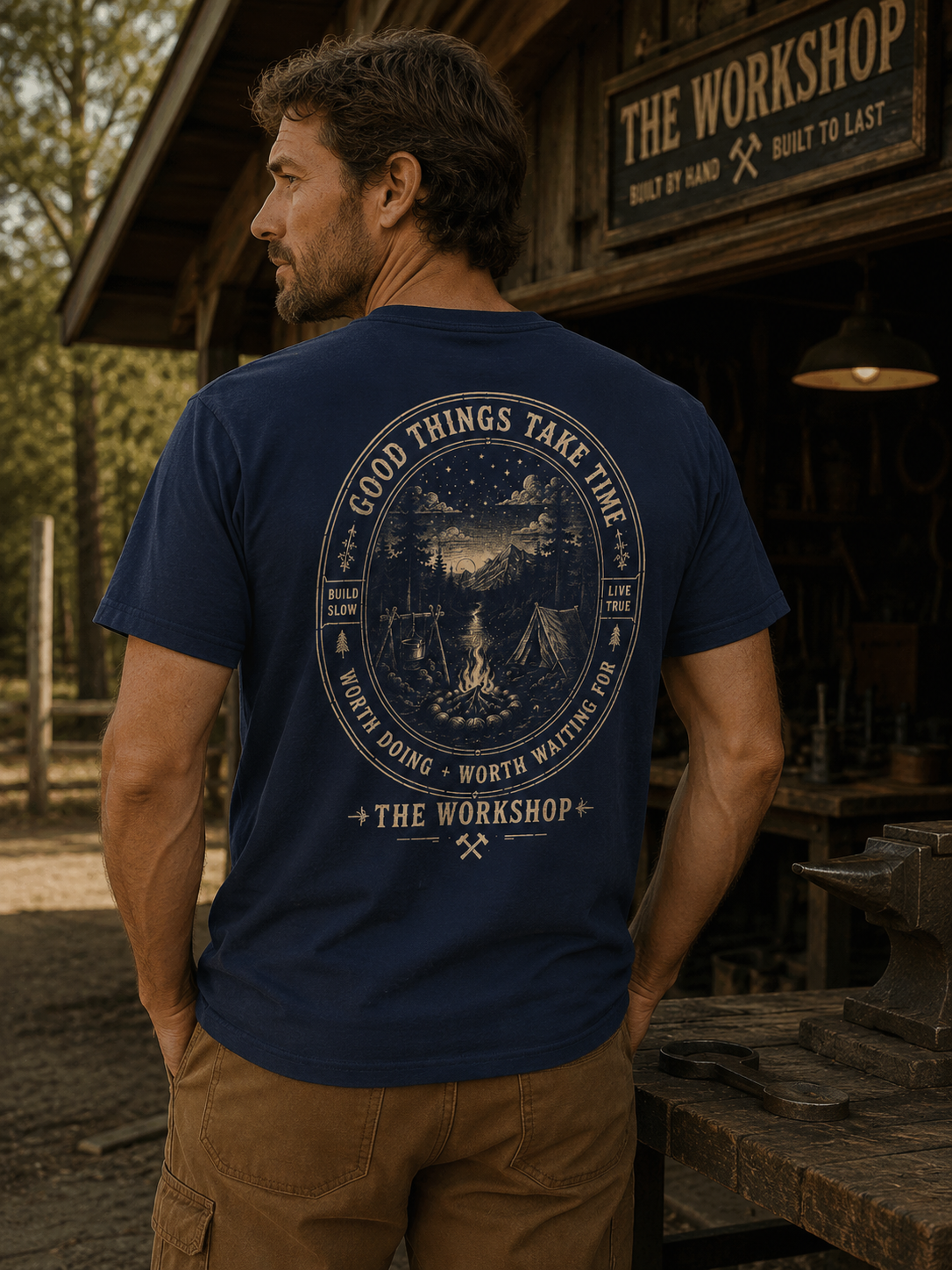 Workshop Anvil T-Shirt — The Workshop Vintage Blacksmith Tee