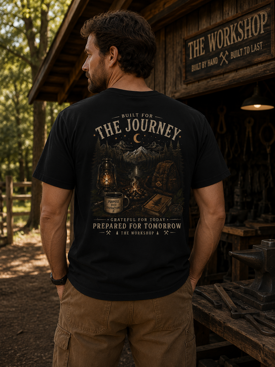 The Workshop Anvil T-Shirt — Vintage Blacksmith Logo Tee
