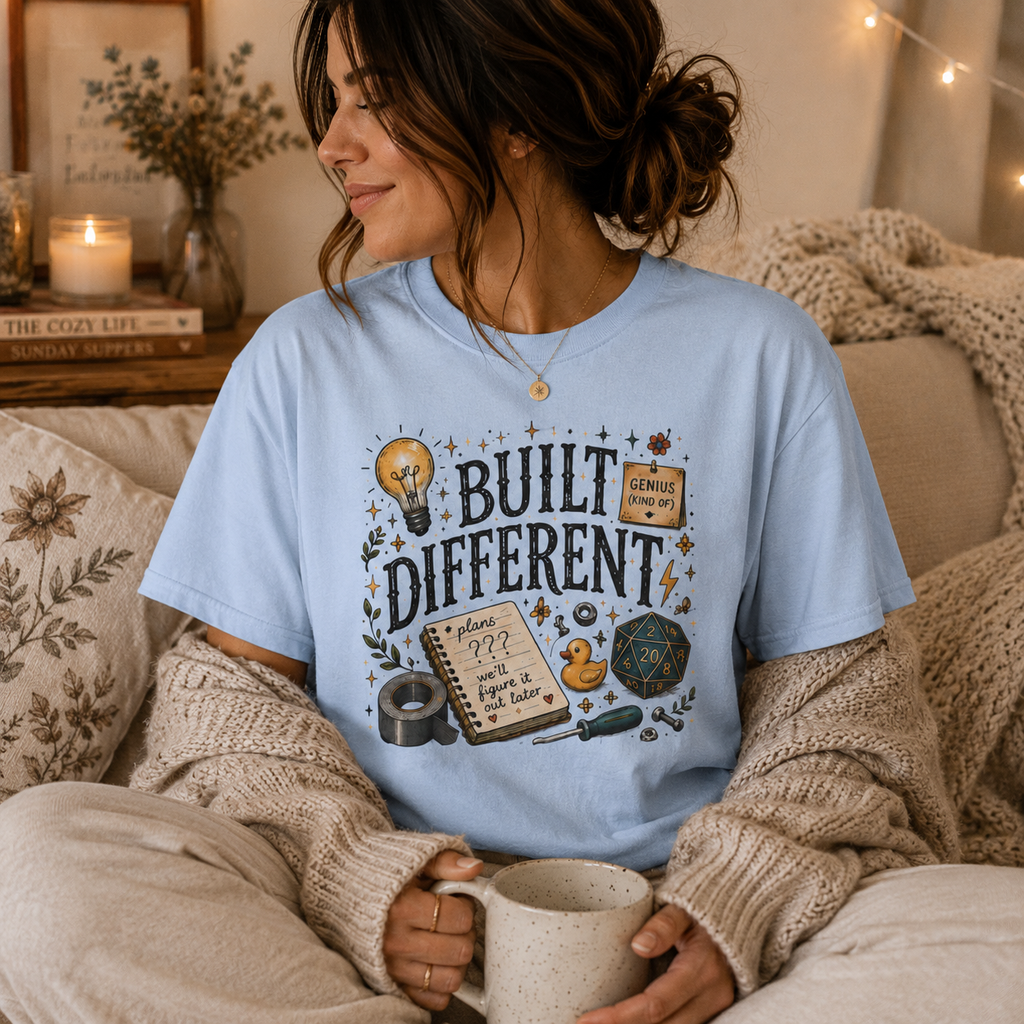 Built Different T-Shirt — "Genius (Kind Of)" Inspirational Graphic Tee