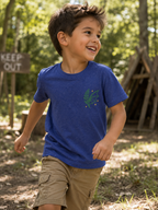 Fern & Flicker Camping Graphic Shirt (Cute Fox, Tent & Campfire Kids Tee)