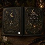 Moon & Moss Hardcover Journal — Botanical Moonlight Notebook for Dreams, Notes & Observations