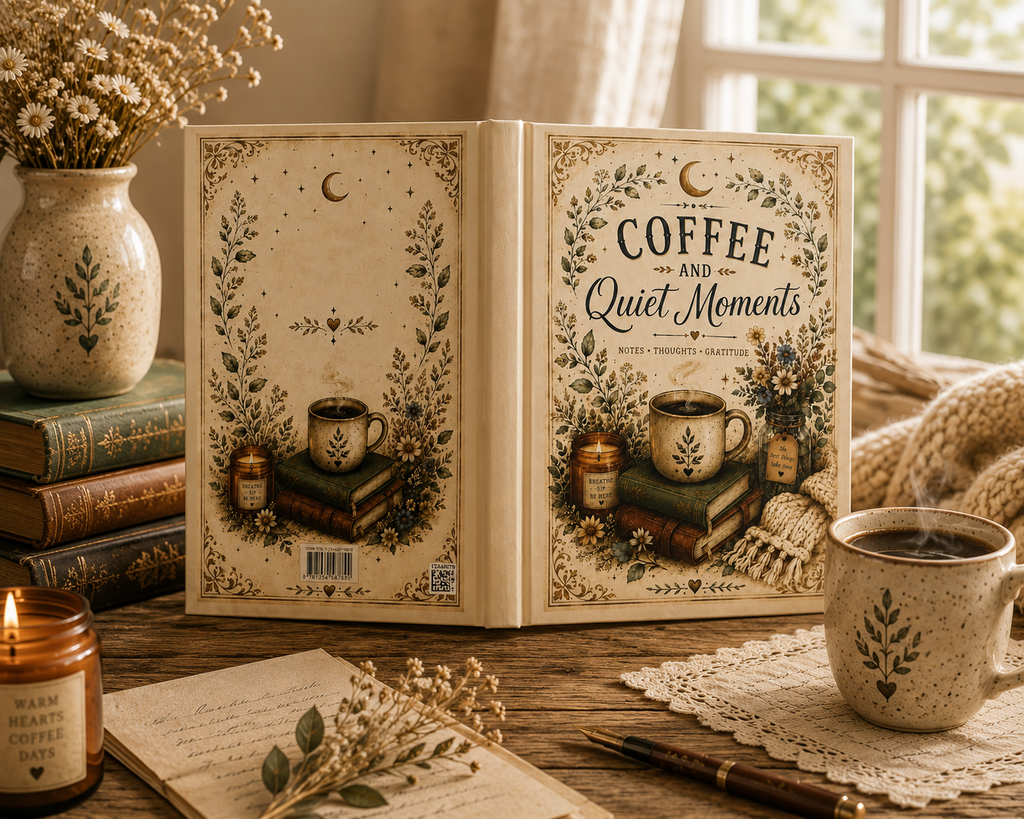 Coffee and Quiet Moments Hardcover Notebook for Notes, Thoughts & Gratitude