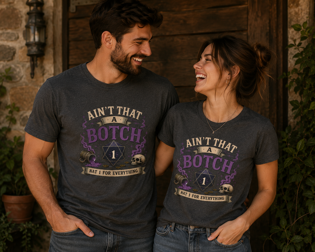 "Ain't That a Botch" Funny D20 RPG Gamer Nat 1 Tee