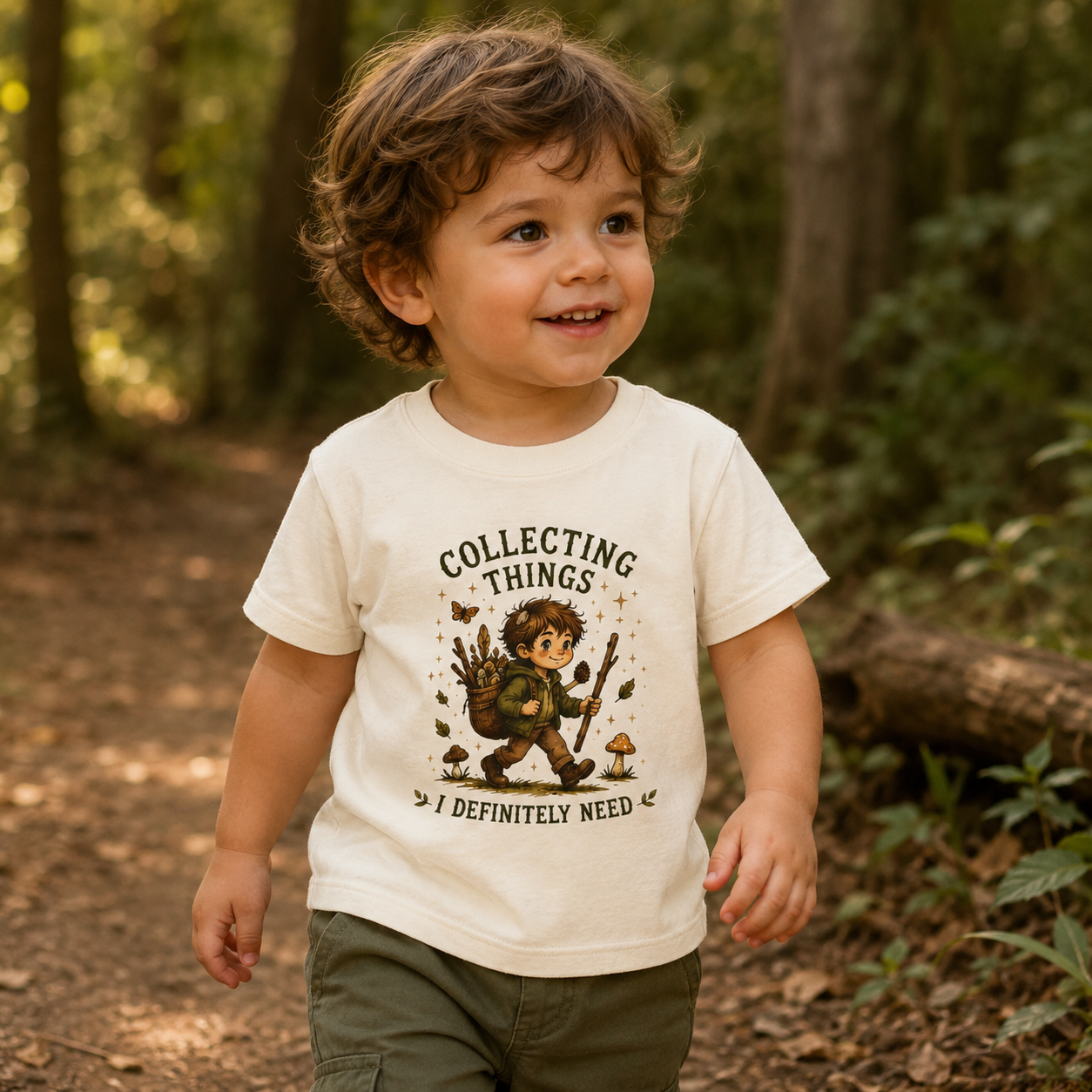 "Collecting Things I Definitely Need" Nature Explorer Shirt — Toddler Tee
