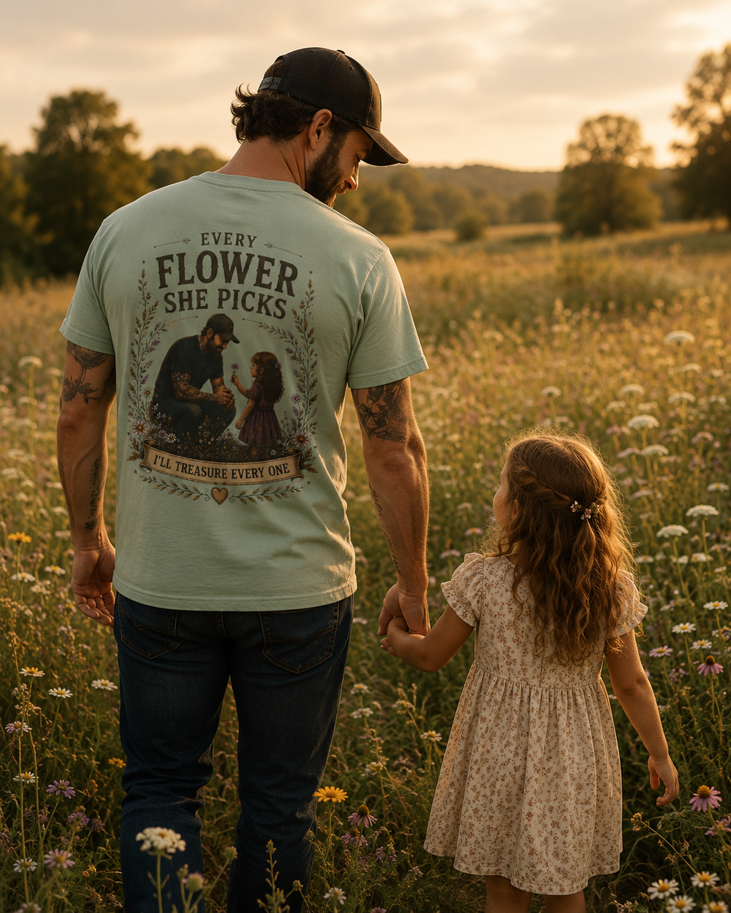 Every Flower She Picks Dad & Daughter Floral Tee