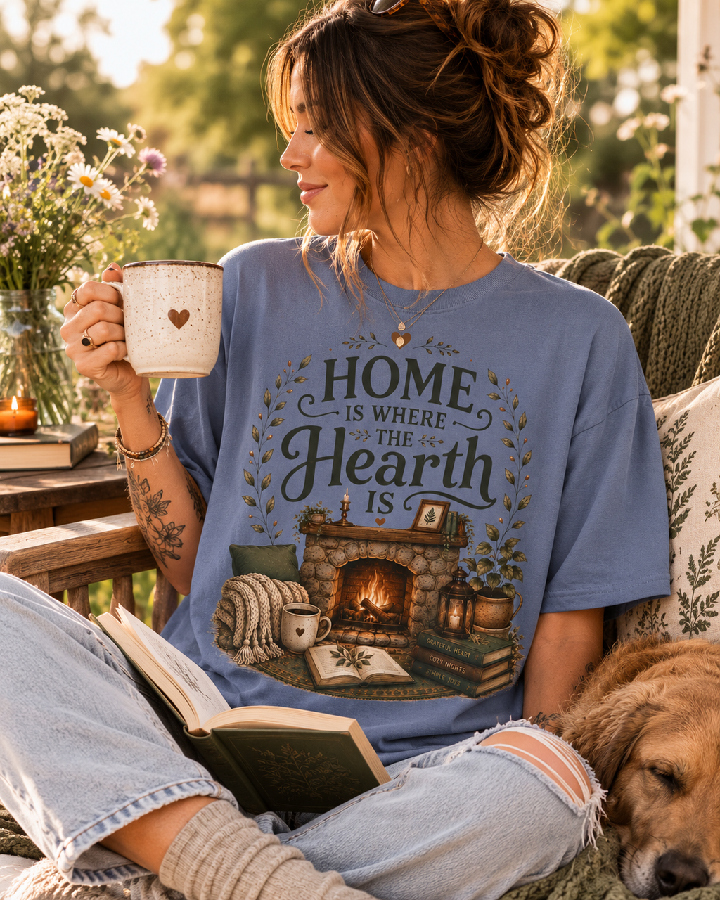 Home Is Where The Hearth Is Cozy House Tee