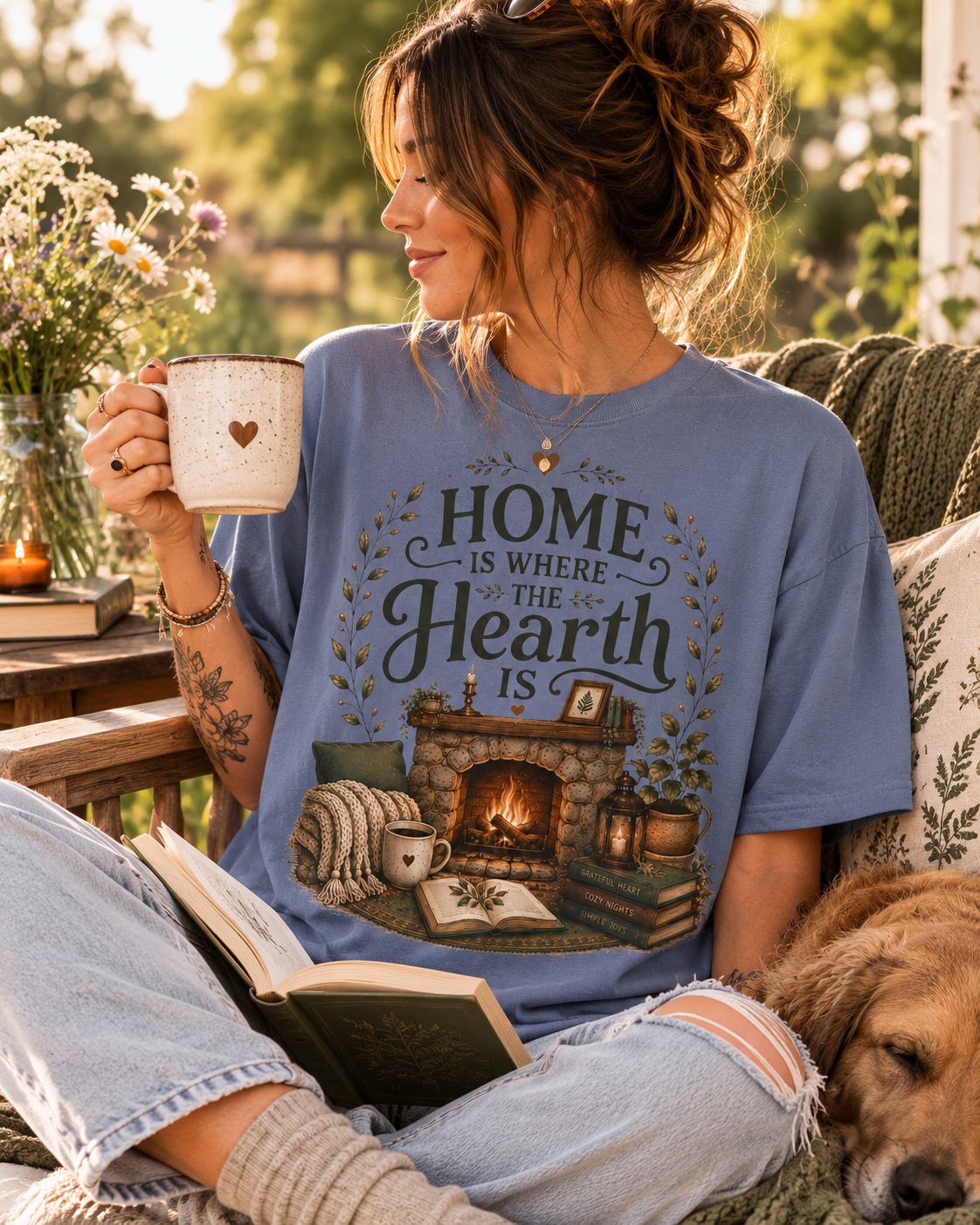 Home Is Where The Hearth Is Cozy House Tee