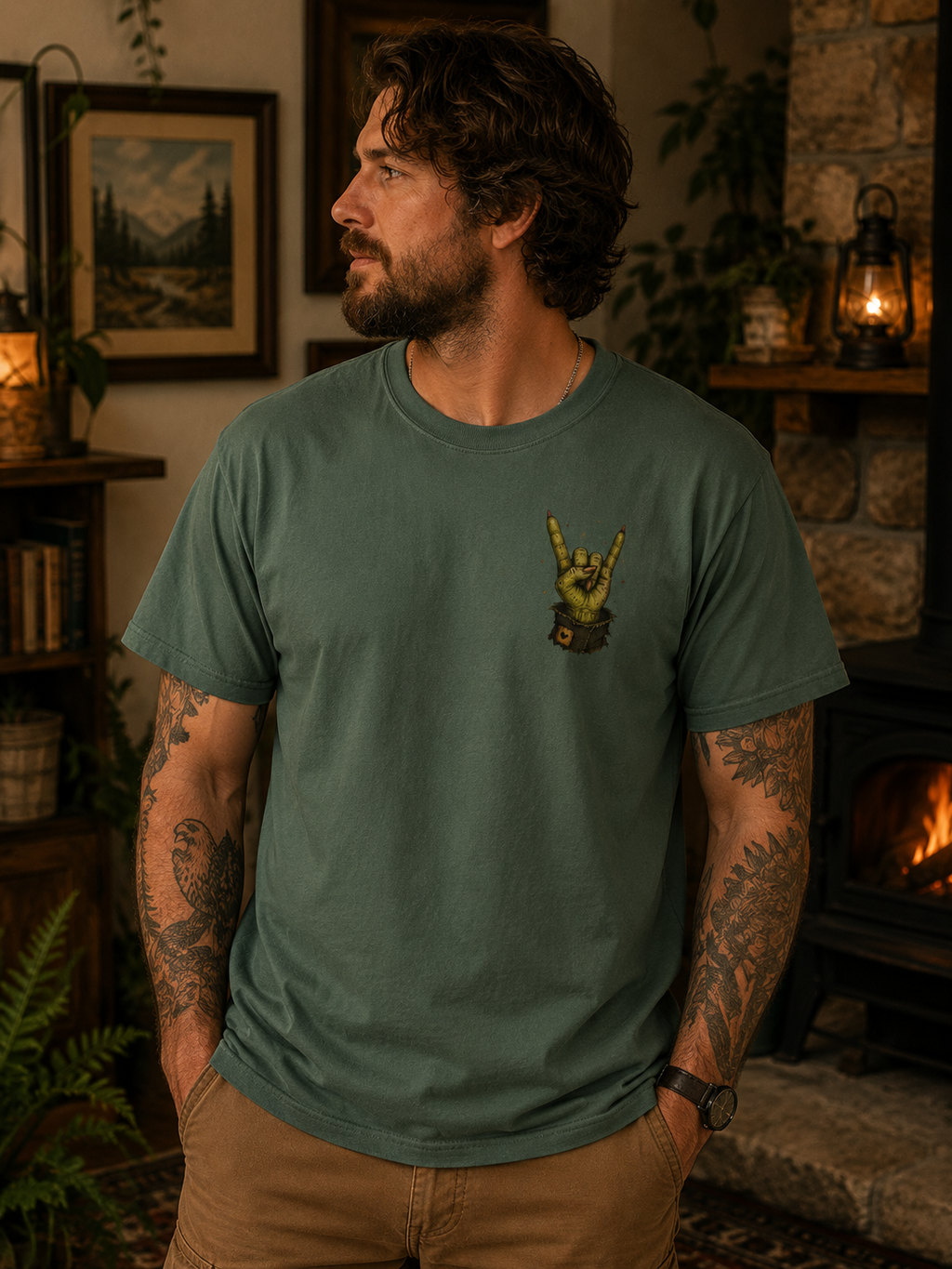 Tired Dad of Feral Goblins Funny Tee