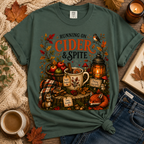 Running on Cider & Spite Funny Fall Aesthetic Tee