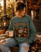 Running on Cider & Spite Cozy Funny Fall Sweatshirt