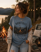 Bonfires Fix Most Things Cozy Unisex Fall Tee