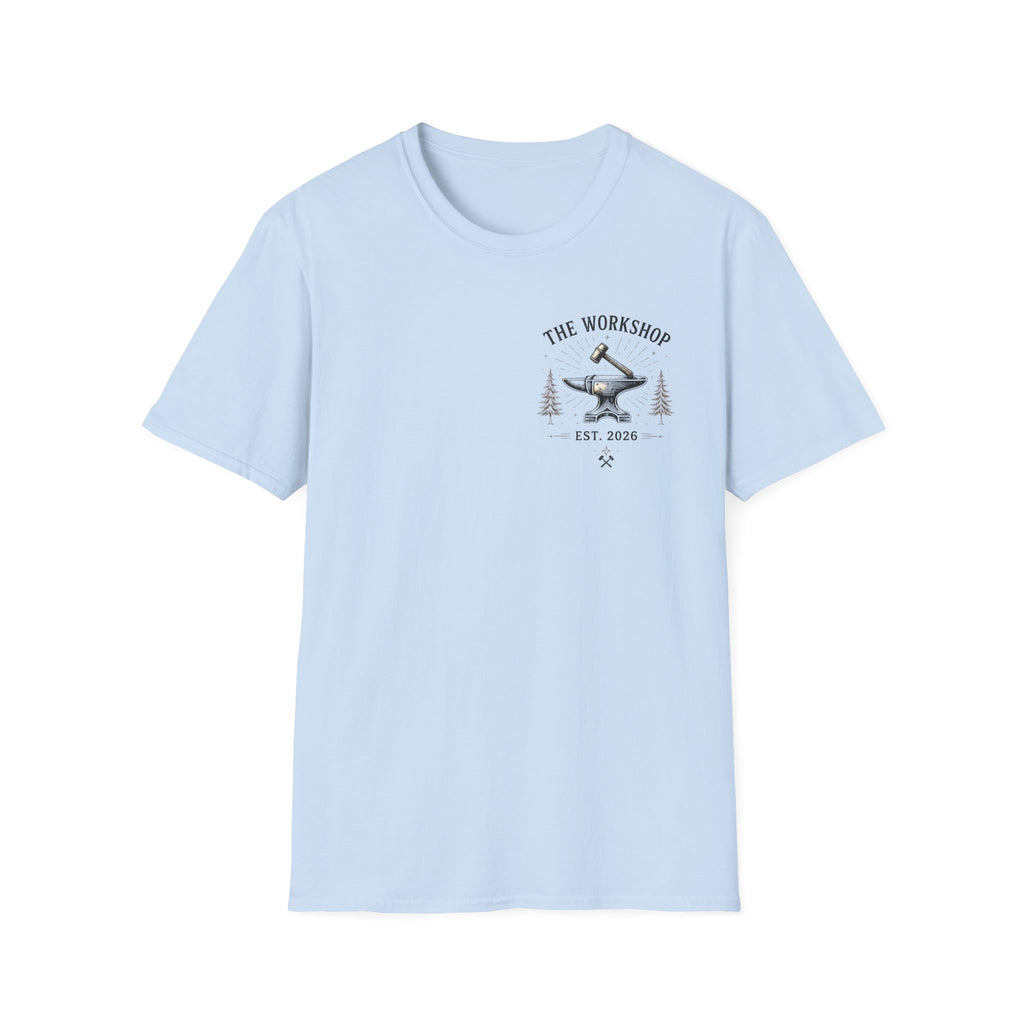 Live With Purpose Anvil T‑Shirt — 'The Workshop' Est. 2026 Rustic Tool Logo
