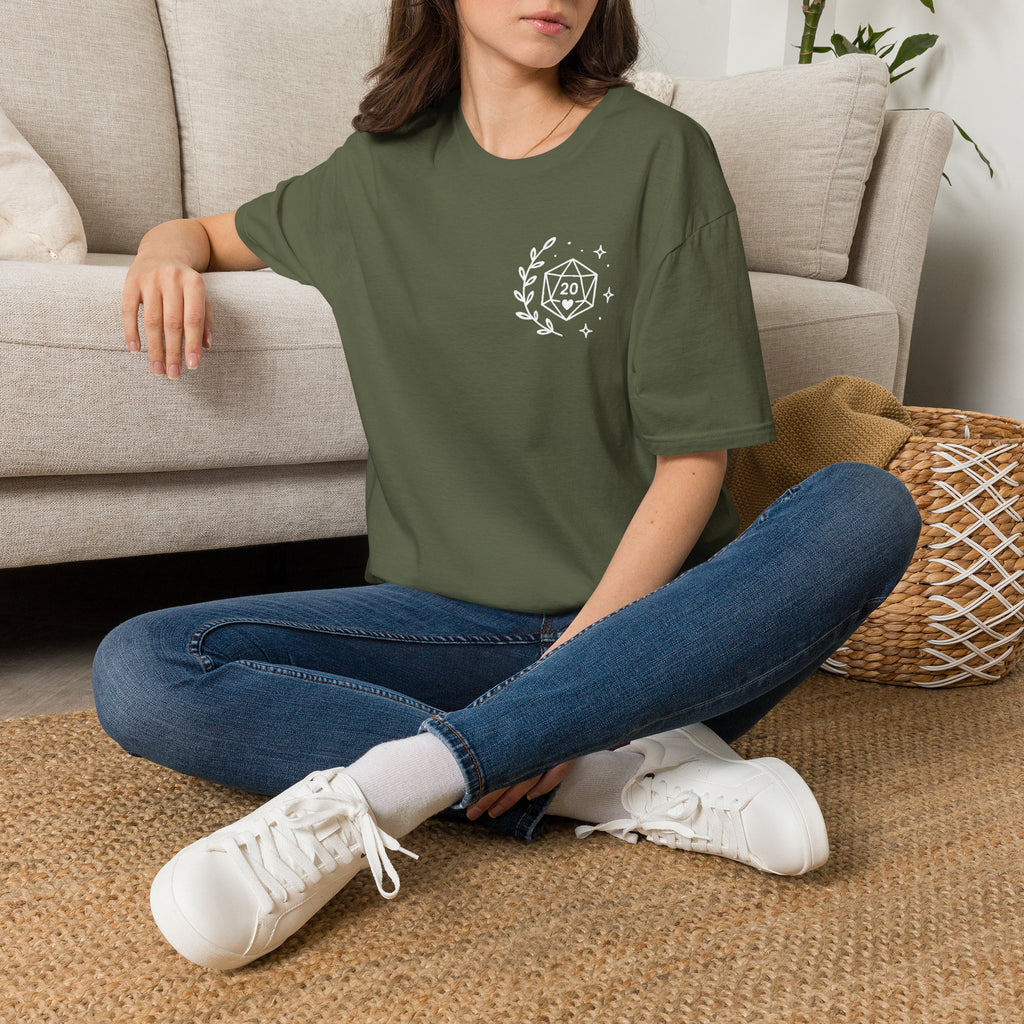 D20 Dice Crest T-Shirt — Comfy Nerdy Moms Club Tee