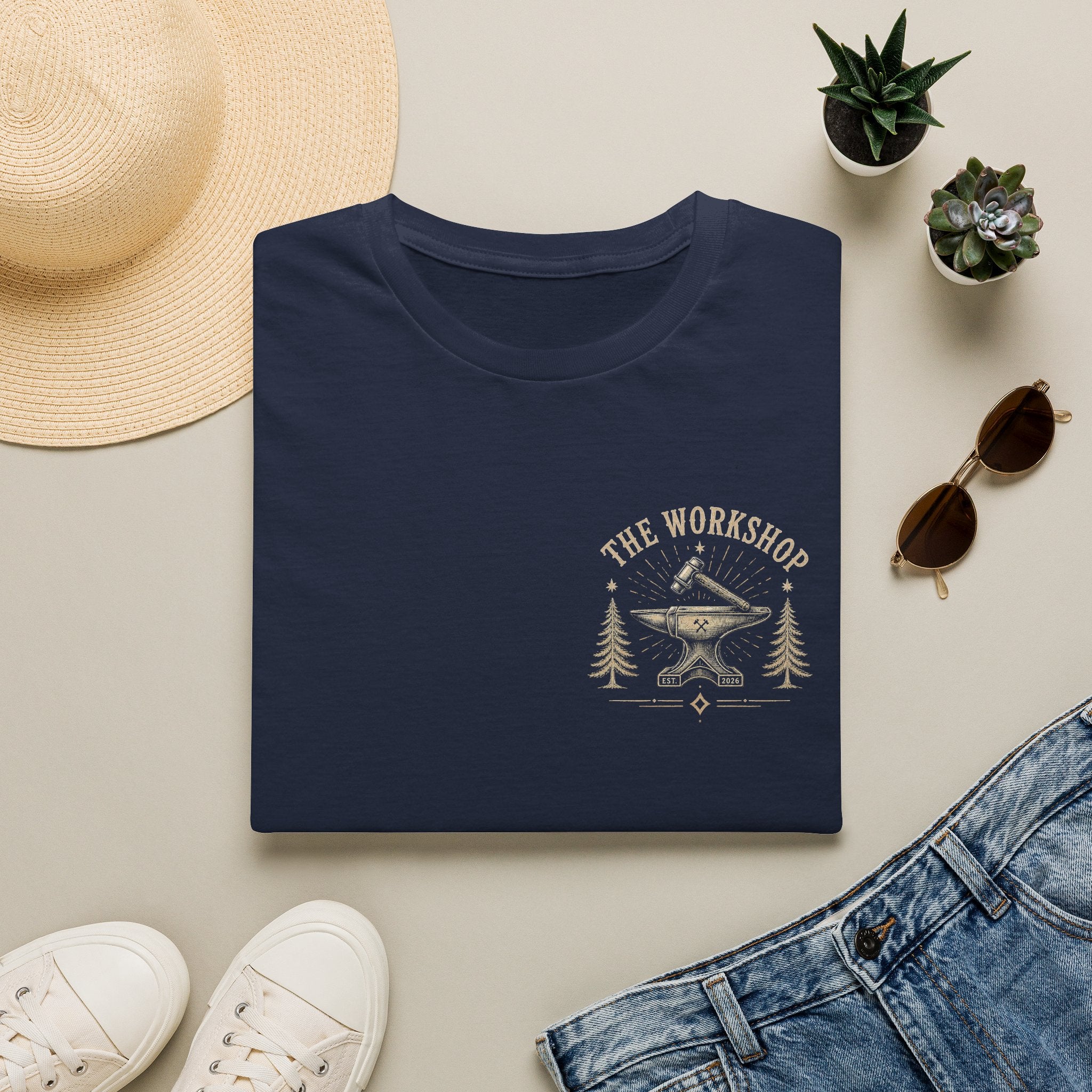 The Workshop Anvil T-Shirt — Vintage Blacksmith Logo Tee