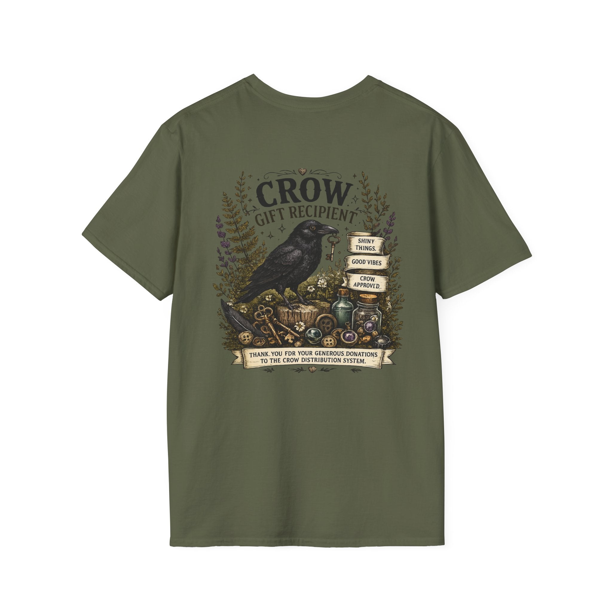 Raven Moon Tee — Minimal Vintage Crow Graphic T-Shirt