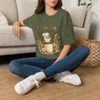 Coffee T‑Shirt — "Probably Reheating My Coffee" Cozy Floral Mug Tee