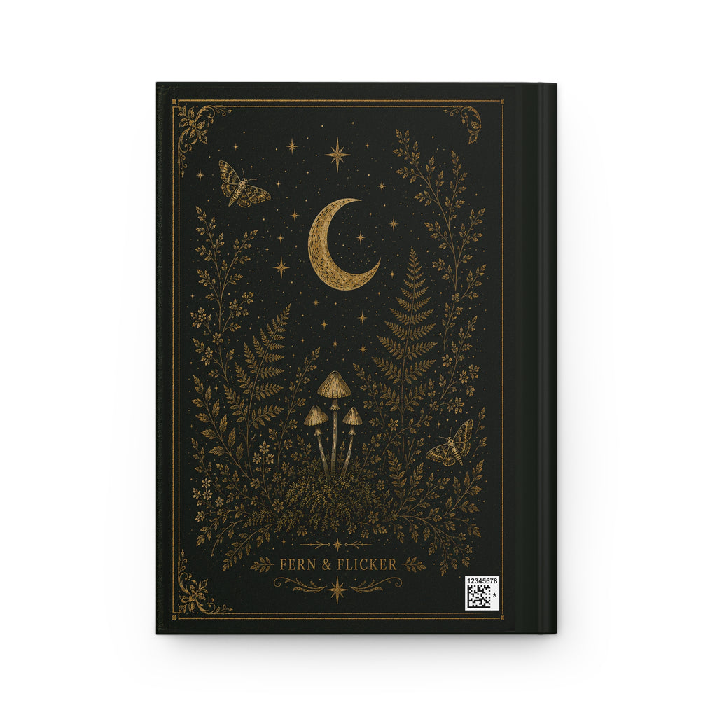 Moon & Moss Hardcover Journal — Botanical Moonlight Notebook for Dreams, Notes & Observations