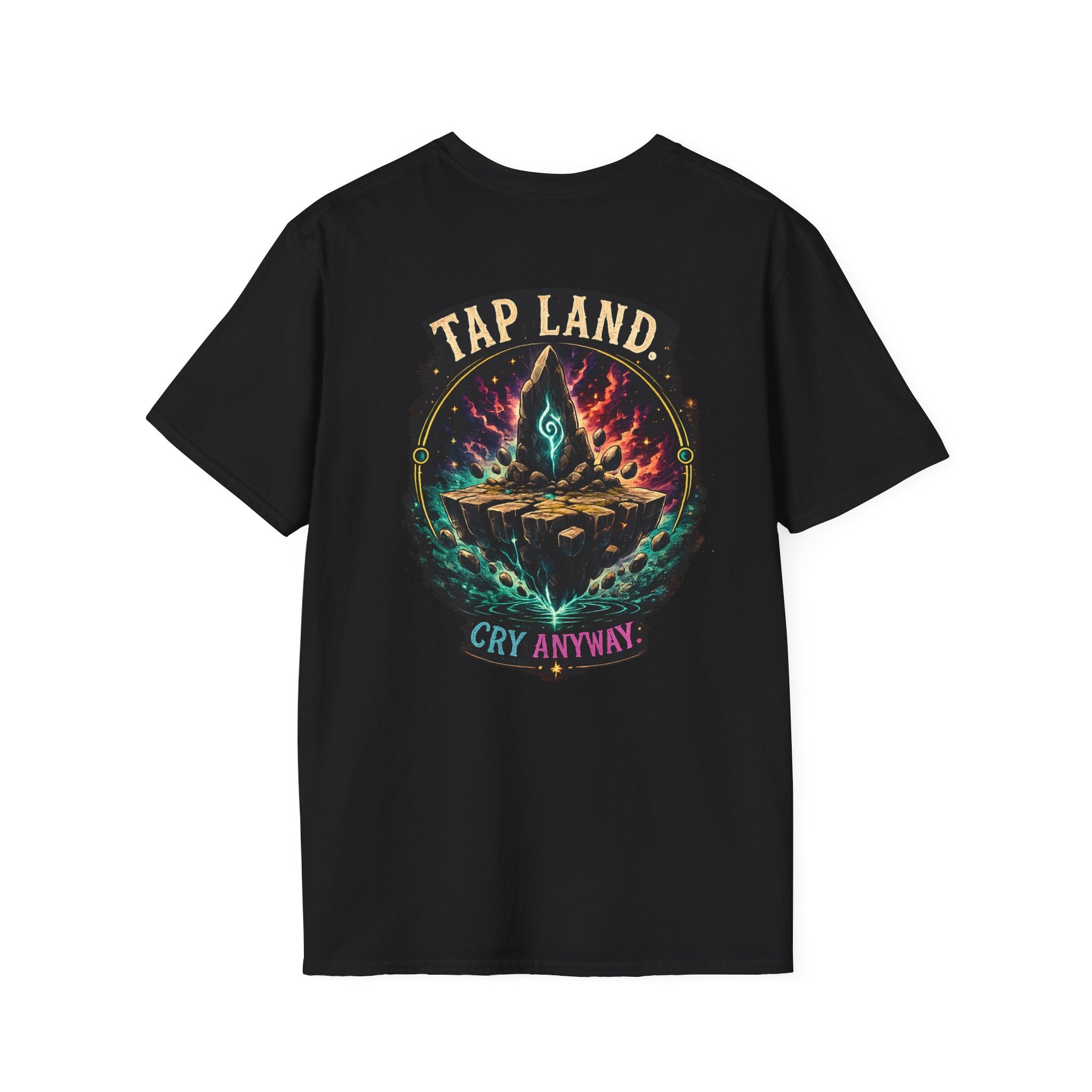 Tap Land and Cry Tee — Floating Island Colorful Graphic T-Shirt