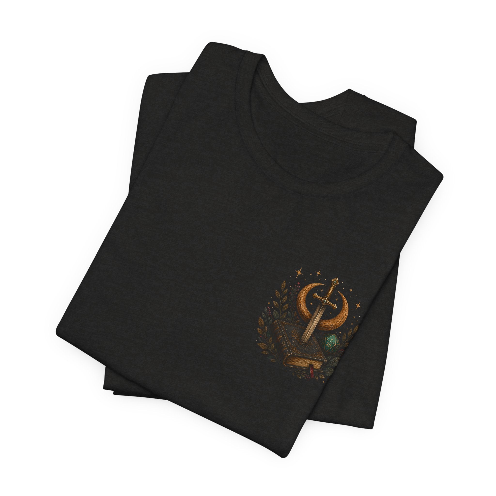 “It’s Fine I Have Inspiration” Sword & Books Fantasy Graphic T‑Shirt