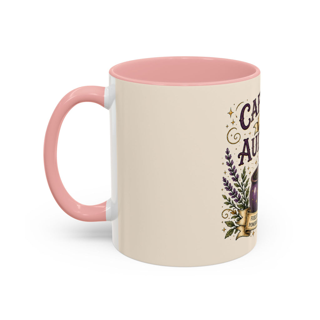 Caffeine and Audacity Coffee Mug — 11/15oz Accent Ceramic Mug (witchy, floral coffee design)