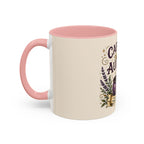 Caffeine and Audacity Coffee Mug — 11/15oz Accent Ceramic Mug (witchy, floral coffee design)