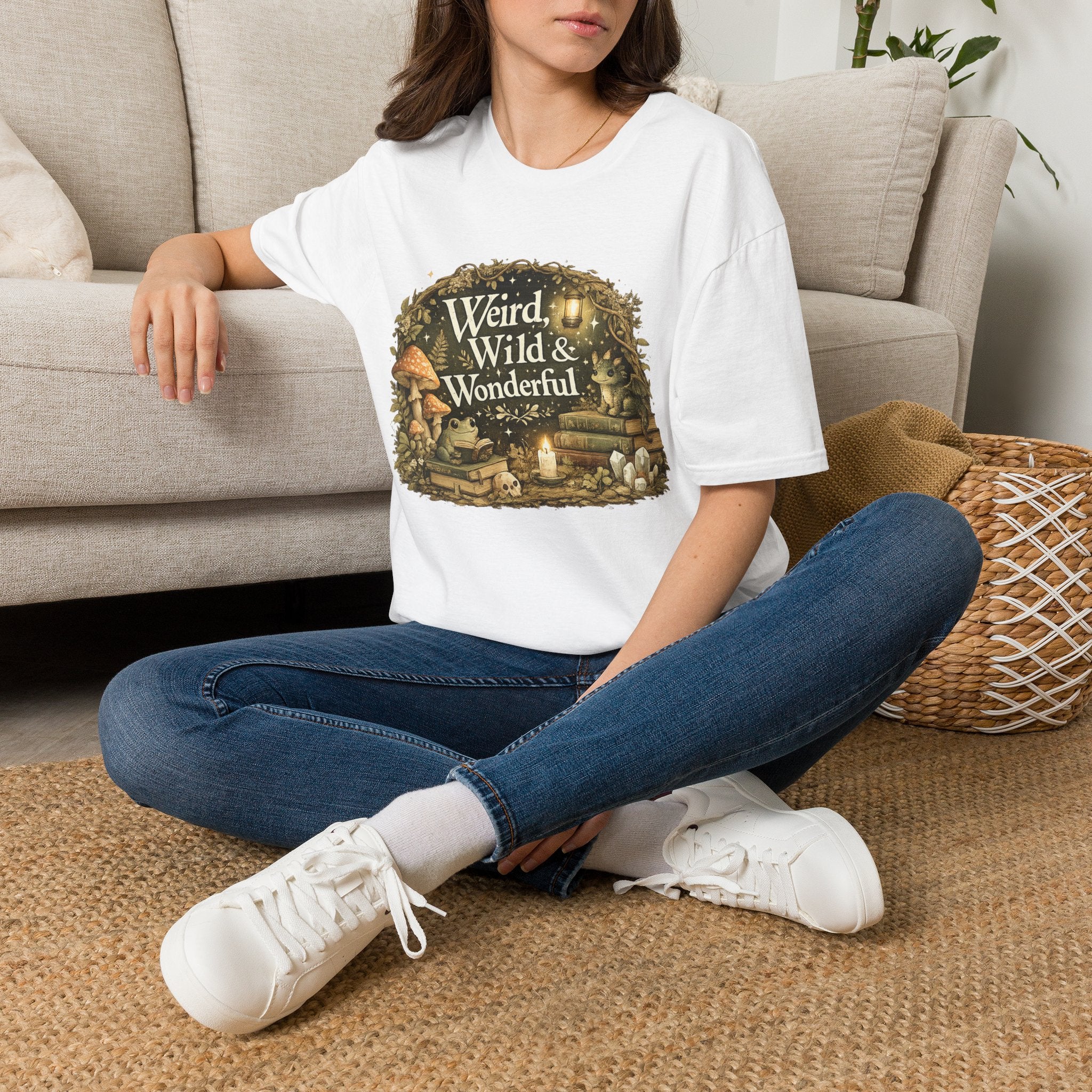 T-Shirt — "Weird, Wild & Wonderful" Cottagecore Mushroom Graphic