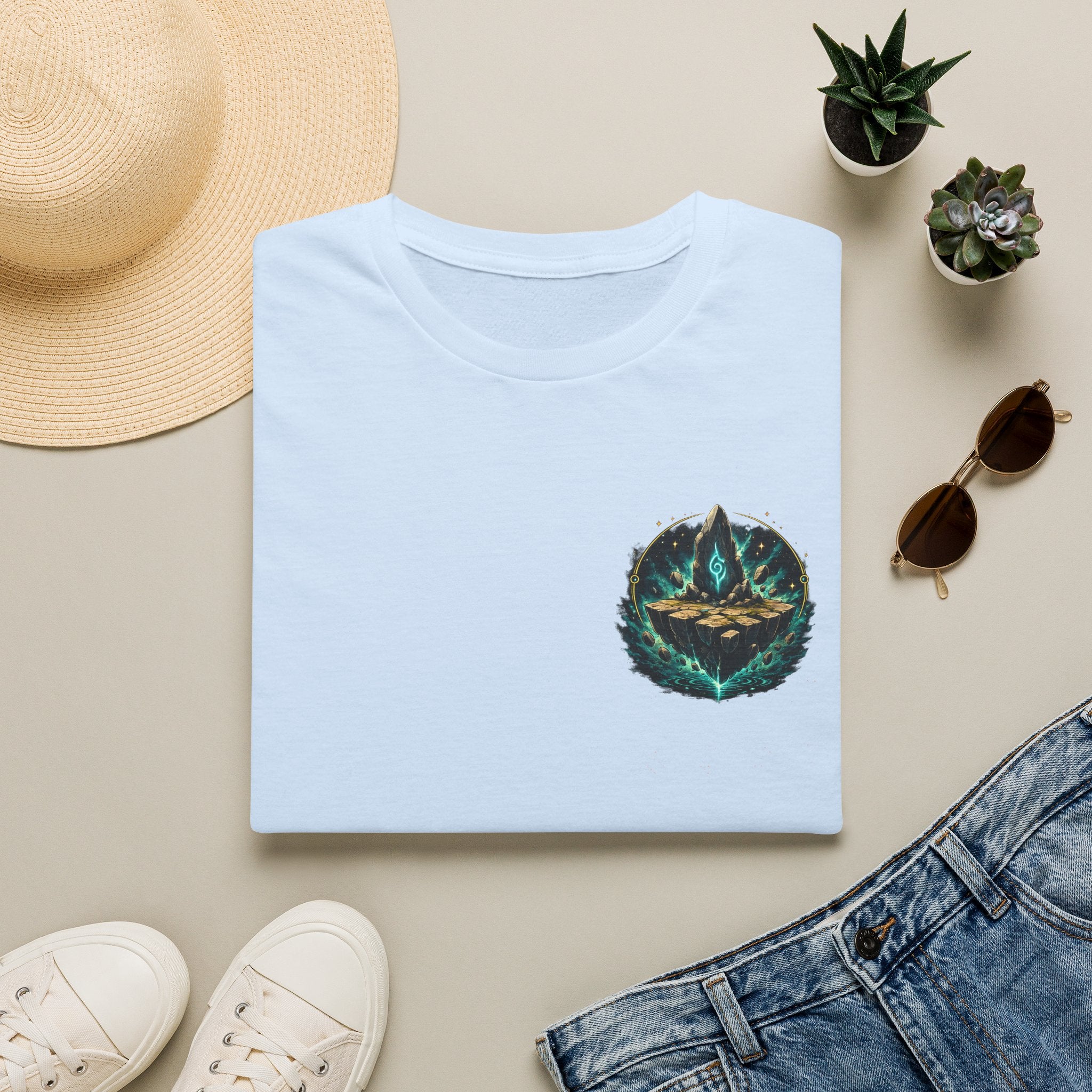 Tap Land and Cry Tee — Floating Island Colorful Graphic T-Shirt