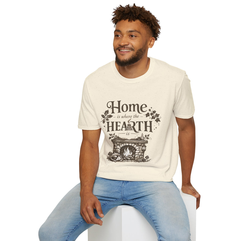 Hearth T-Shirt — "Home is Where the Hearth Is" Cozy Cottage Tee