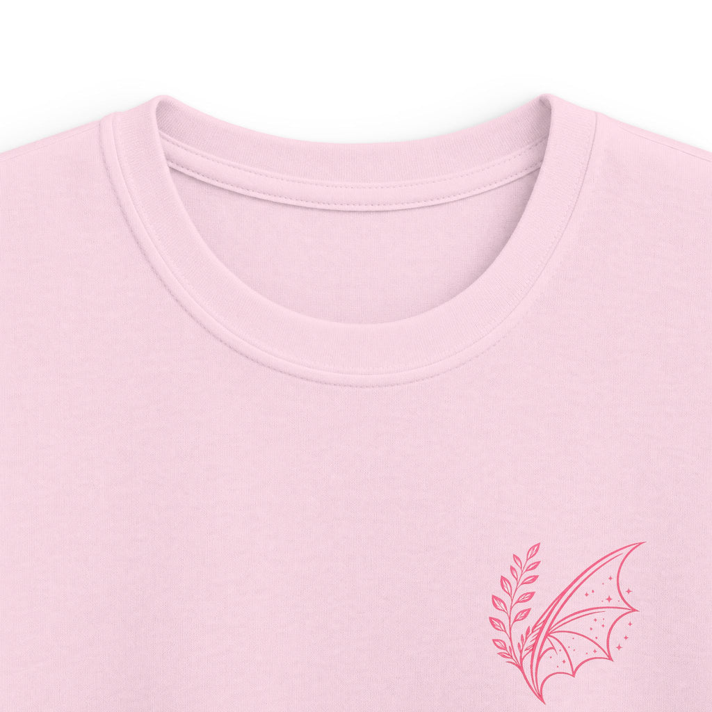 Kids Tee - "Fern & Flicker" Camping Nature Graphic Tee for Girls (Pastel Adventure, Deer & Campfire)