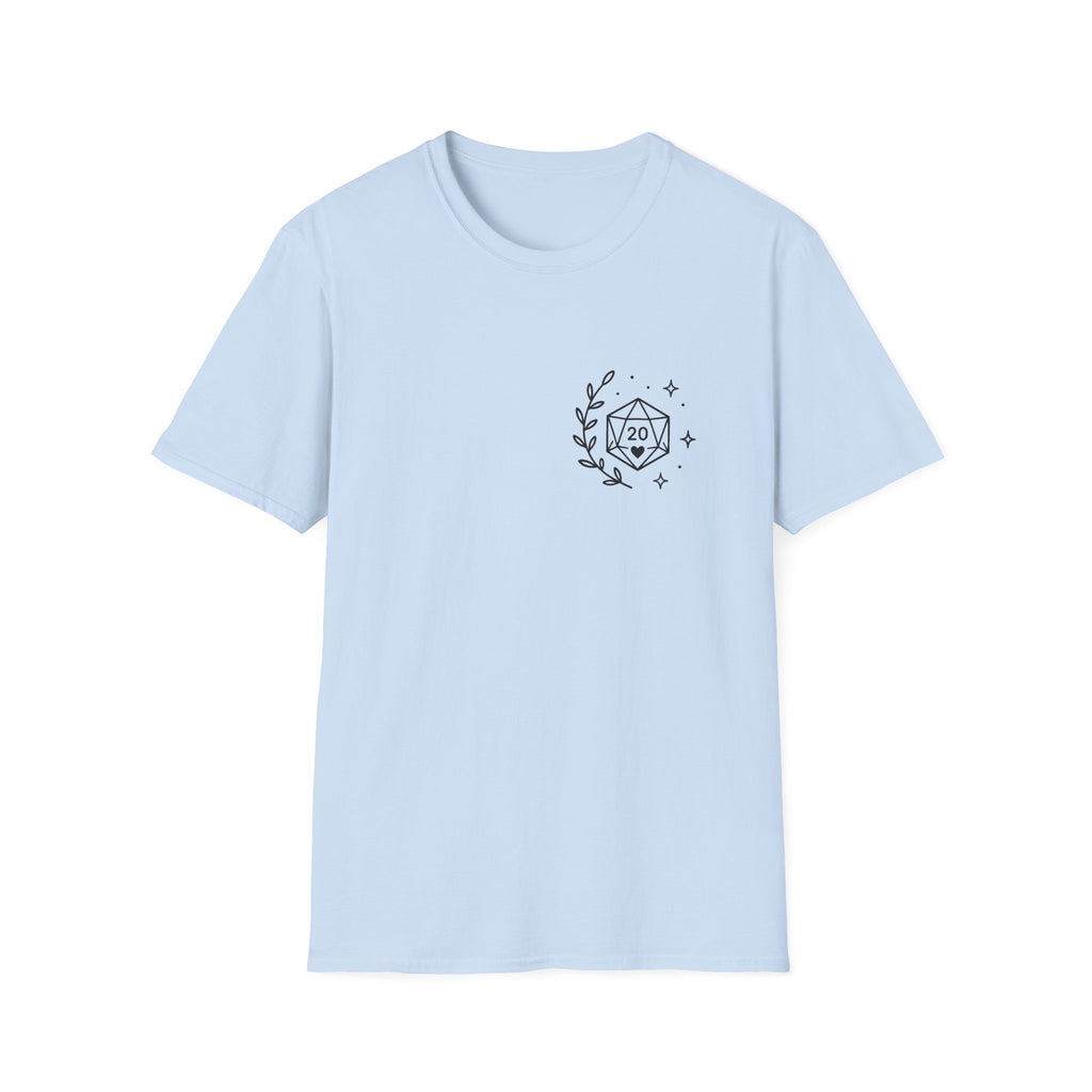 D20 Minimalist Dice T-Shirt — Comfy Nerdy Moms Club Graphic Tee