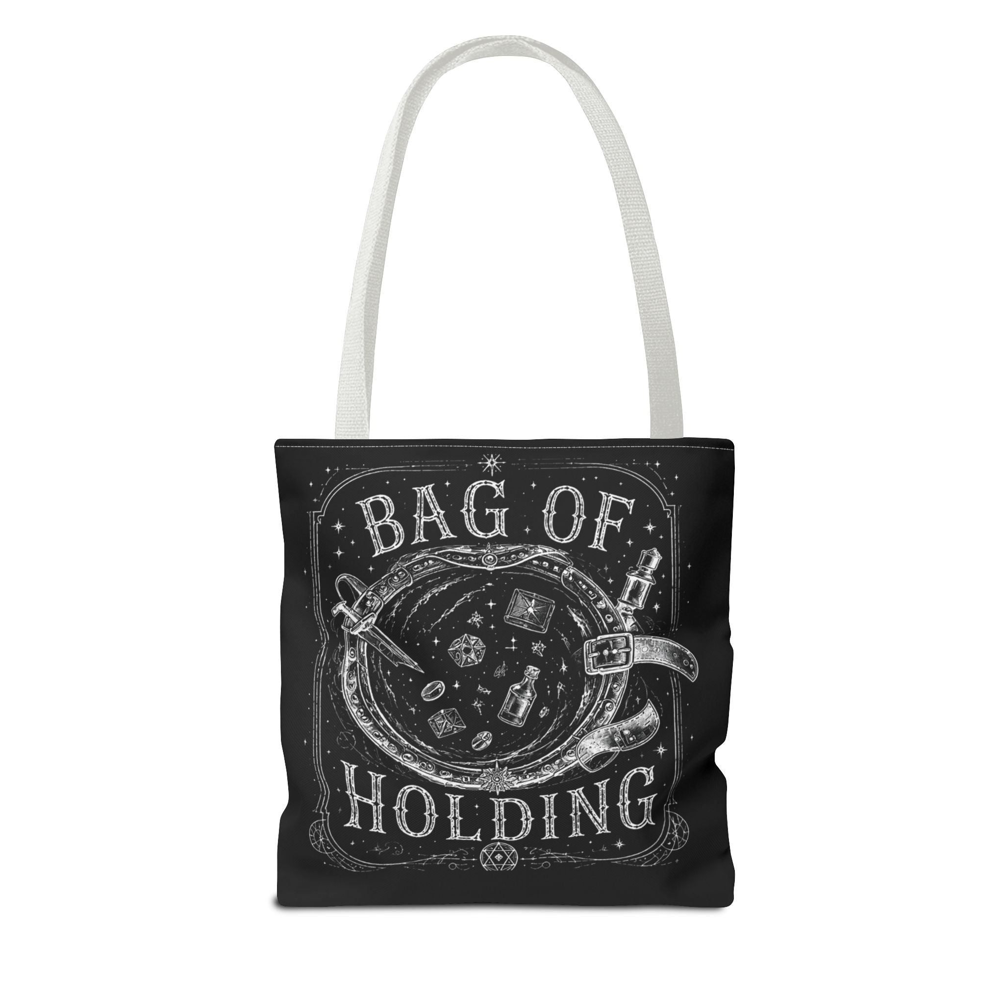 Adventurer's "Bottomless" Tote Bag — RPG Dice & Adventure Chalkboard Design