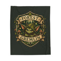 Forest Gremlin Velveteen Plush Blanket — Cute Woodland Creature Throw