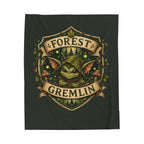 Forest Gremlin Velveteen Plush Blanket — Cute Woodland Creature Throw