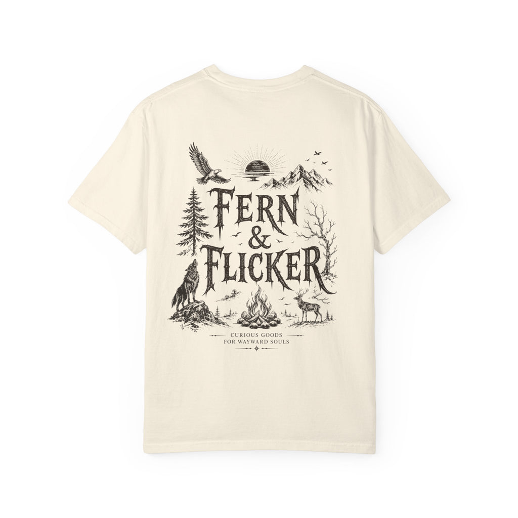 Men's Fern & Flicker Graphic T-Shirt — Outdoor Nature Campfire Design
