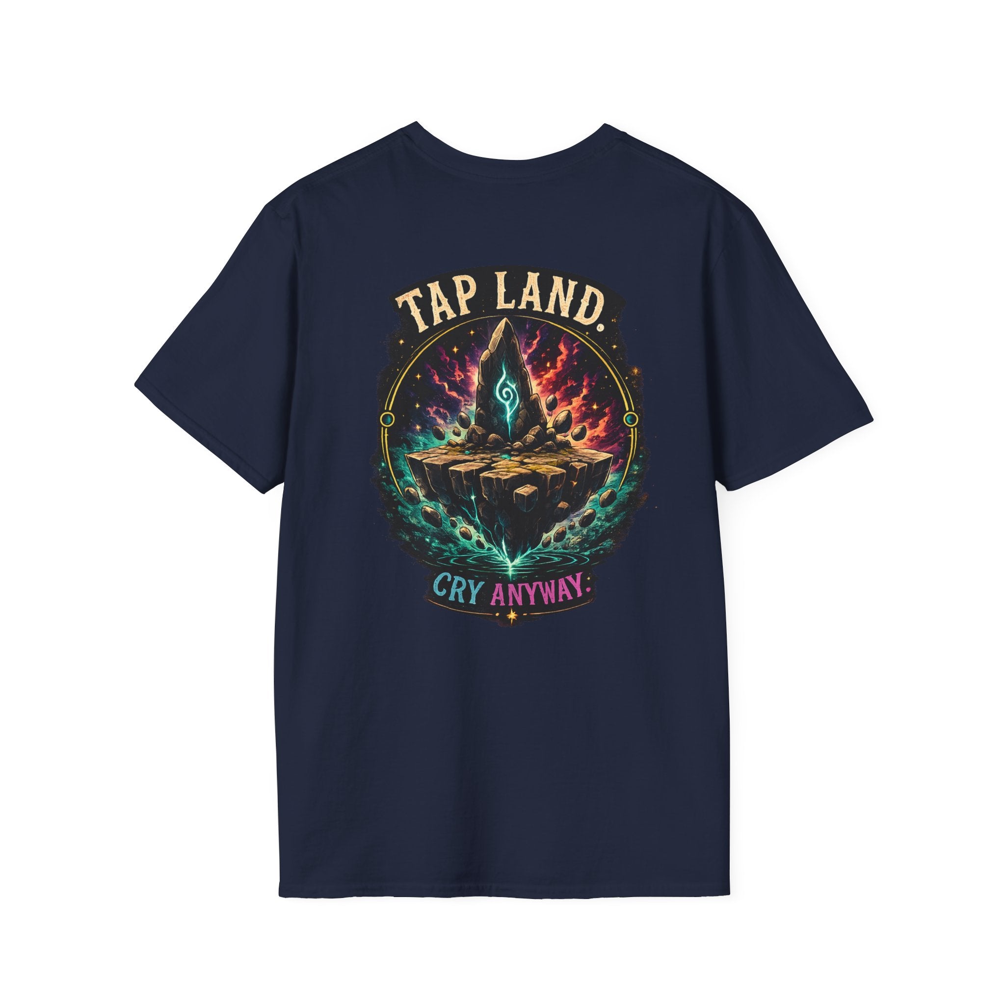 Tap Land and Cry Tee — Floating Island Colorful Graphic T-Shirt