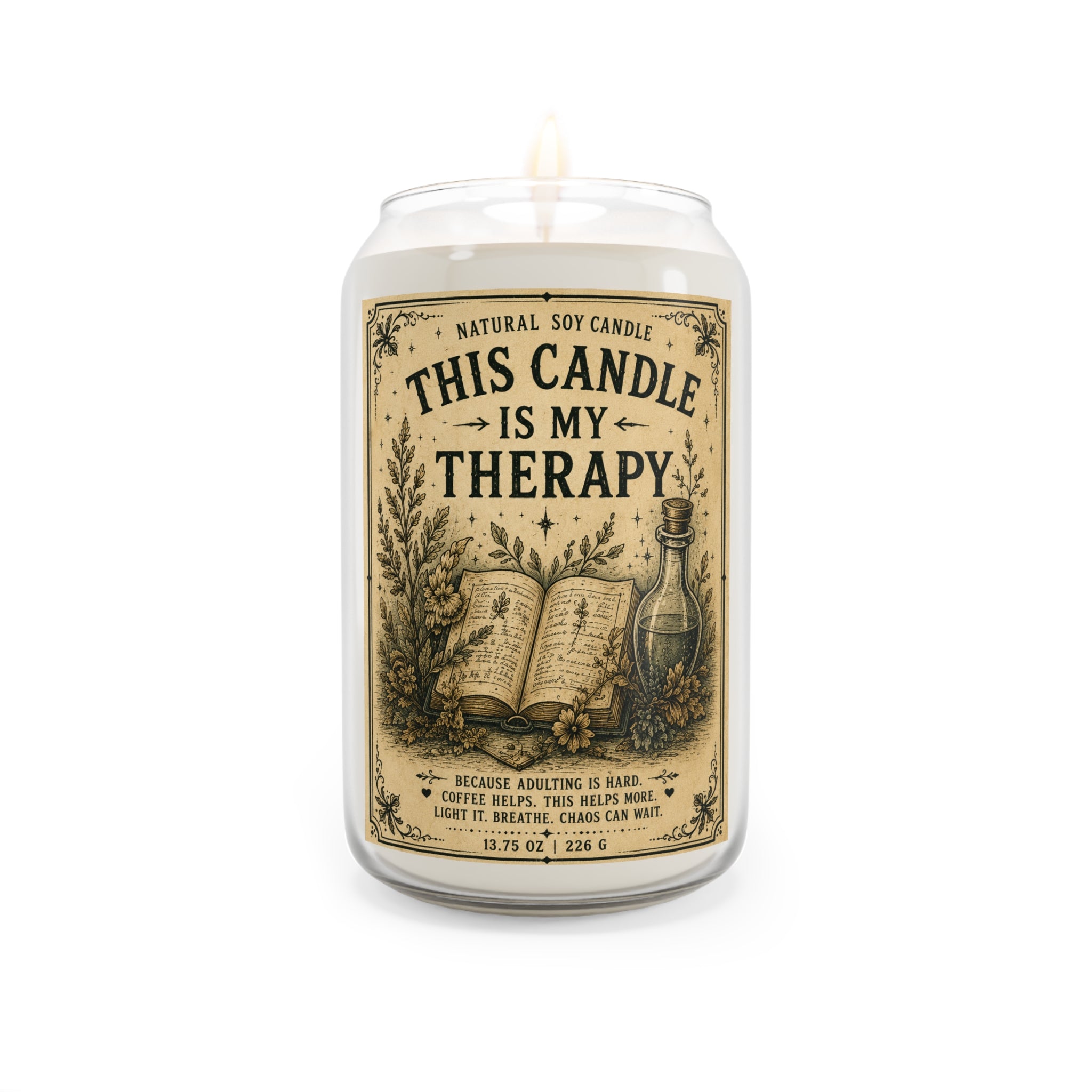 This Candle Is My Therapy Soy Candle — 13.75oz Scented Jar