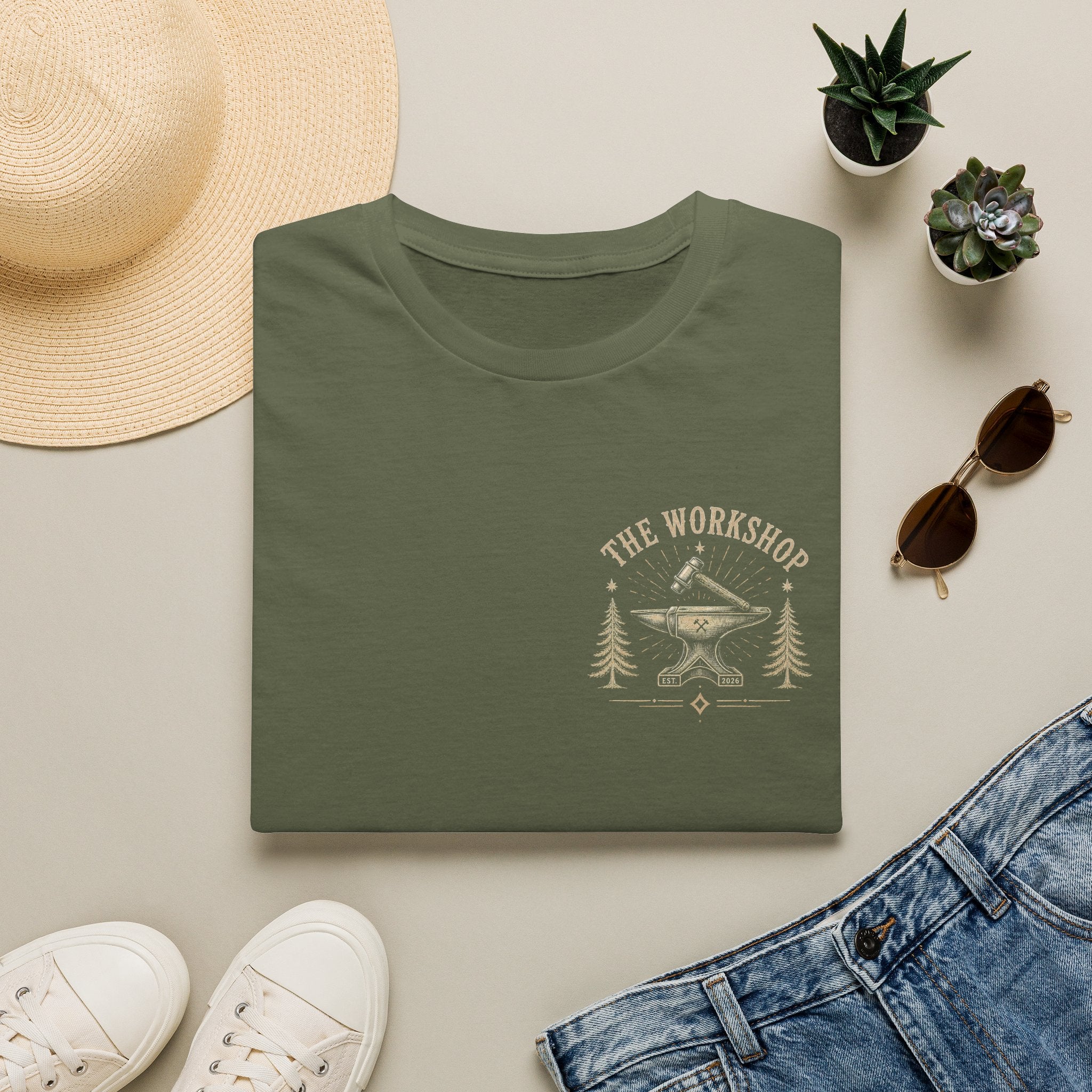 The Workshop Anvil T-Shirt — Vintage Blacksmith Logo Tee