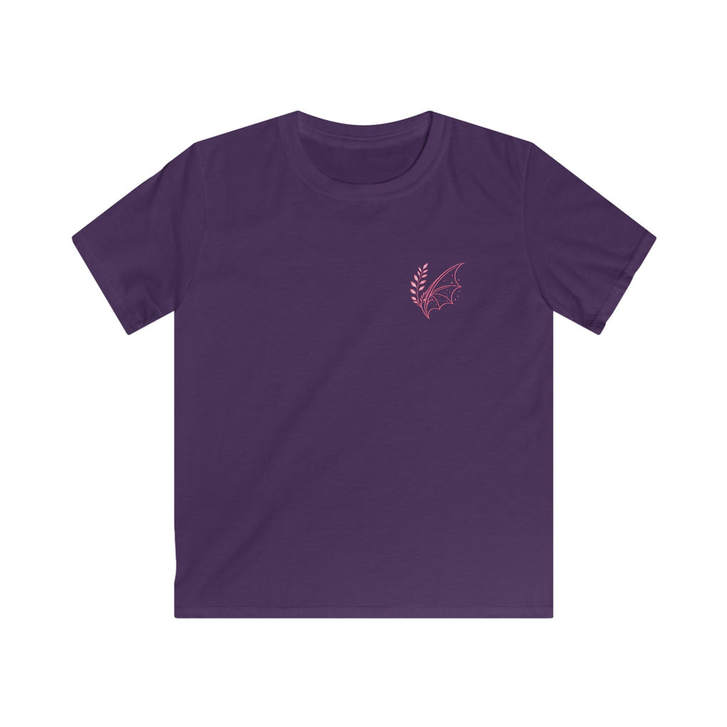 Kids Tee - "Fern & Flicker" Camping Nature Graphic Tee for Girls (Pastel Adventure, Deer & Campfire)
