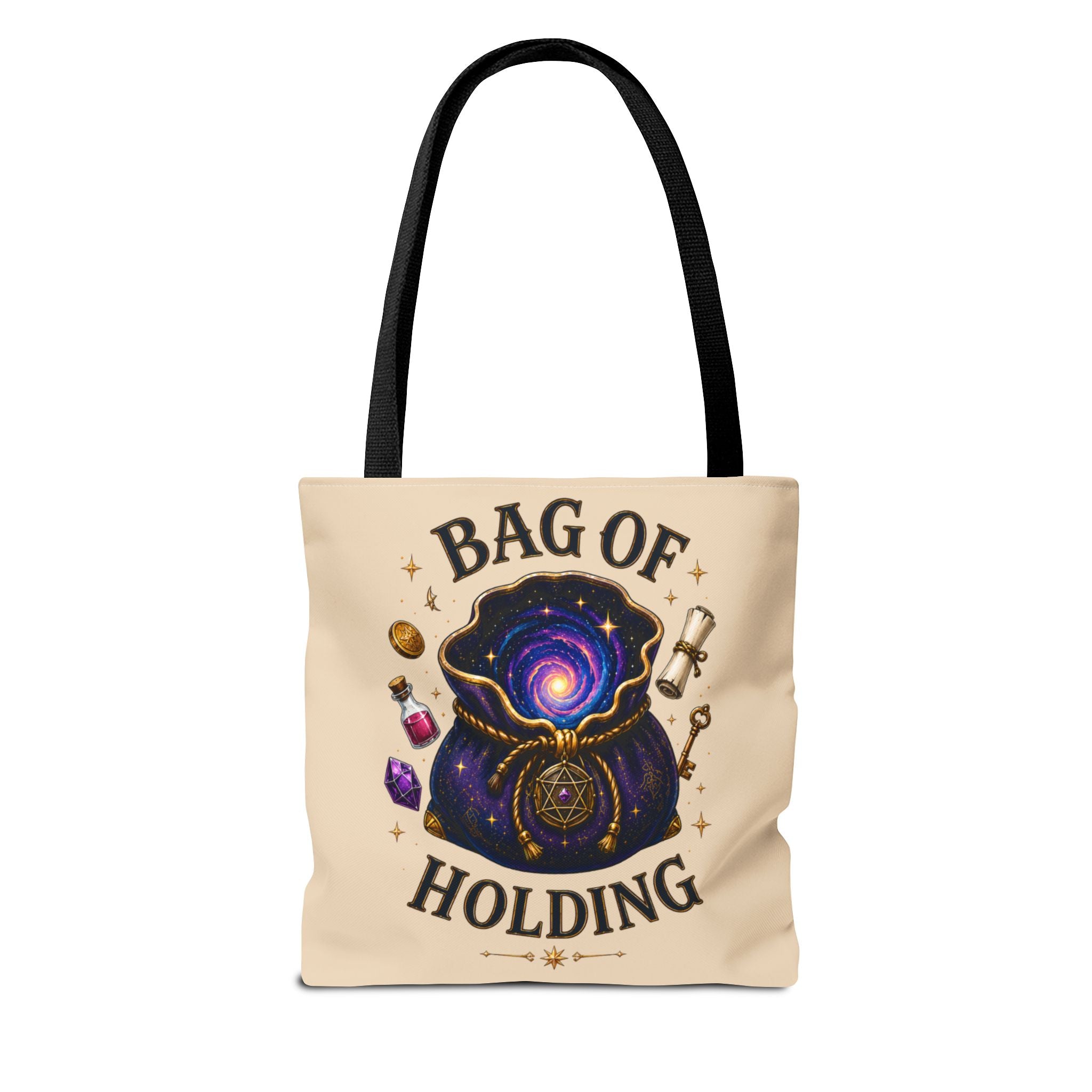 Adventurer's "Bottomless" Tote Bag - Magical Fantasy Tote (Galaxy Spellbook Design)
