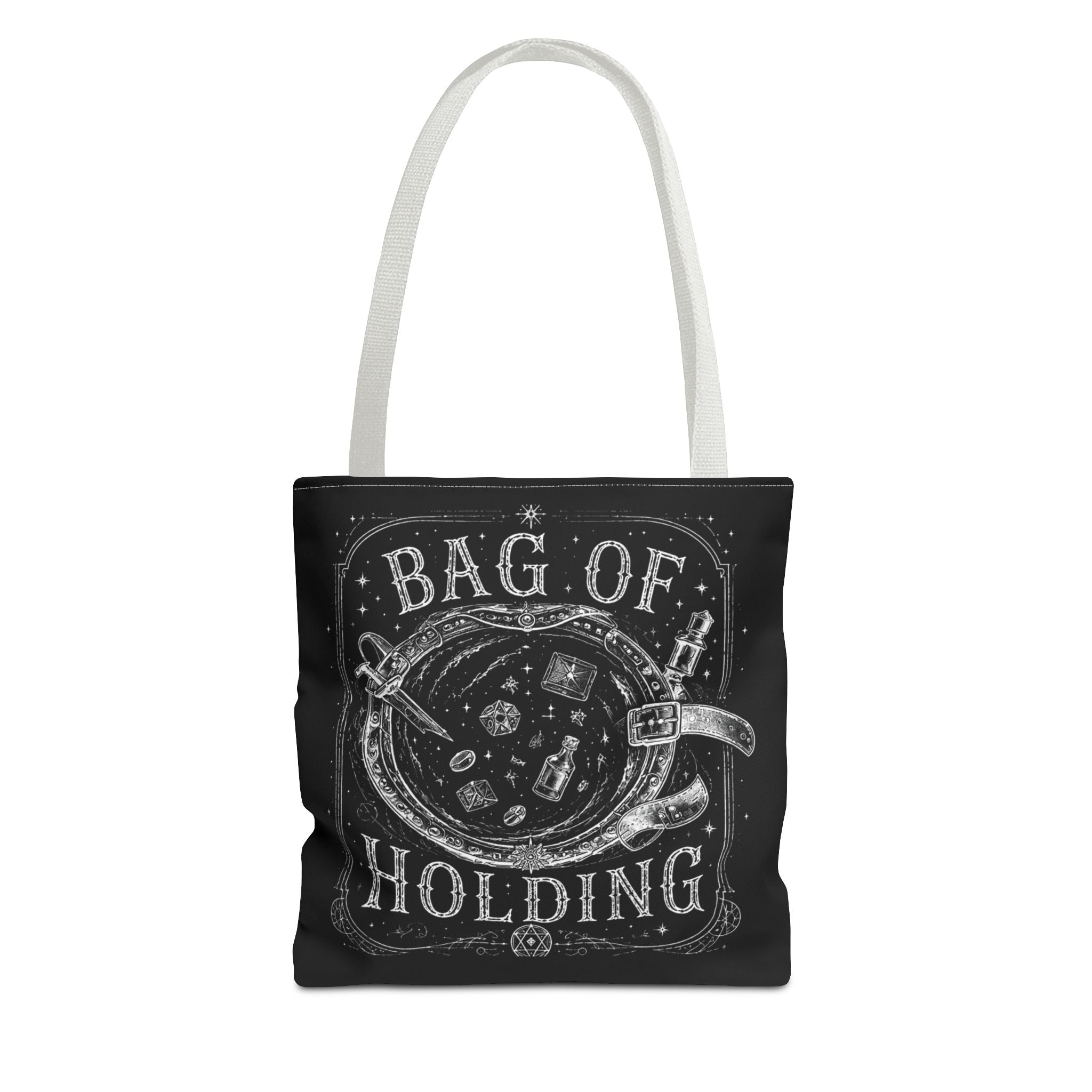 Adventurer's "Bottomless" Tote Bag — RPG Dice & Adventure Chalkboard Design
