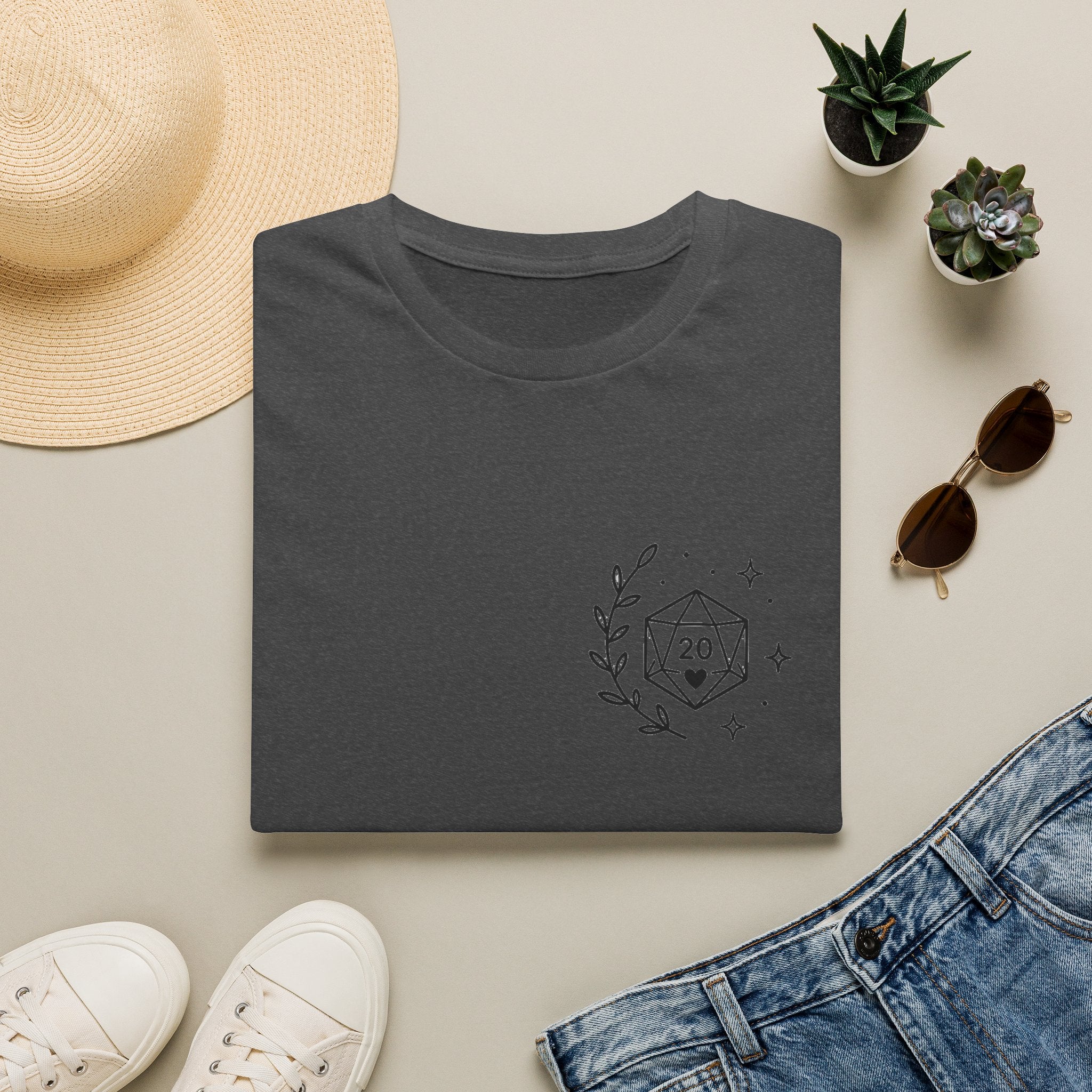 D20 Minimalist Dice T-Shirt — Comfy Nerdy Moms Club Graphic Tee
