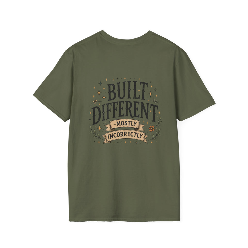 Built Different "Mostly Incorrectly" Funny Lifestyle Tee