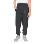 Youth Joggers with Purple Dragon & Fern Graphic — Kids Fantasy Athletic Pants