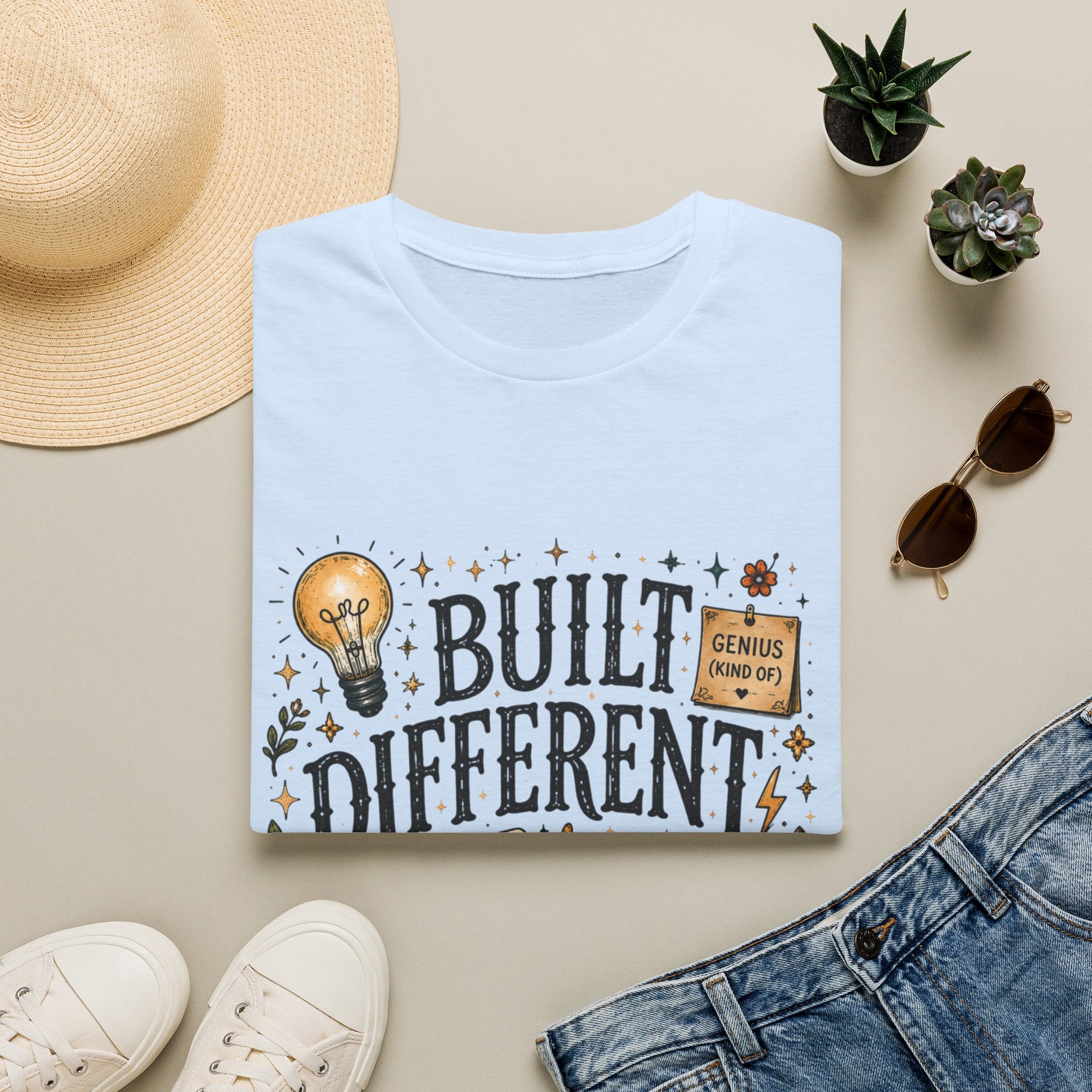 Built Different T-Shirt — "Genius (Kind Of)" Inspirational Graphic Tee
